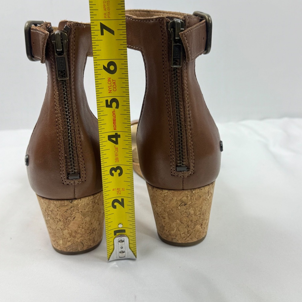 UGG Women Brown Leather Cork Wedge Ankle Strap Sandals 1102674 Size 9.5 - Picture 11 of 14